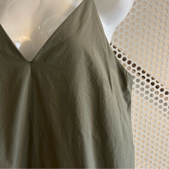 Everlane The Poplin Cotton Slip Dress Size 8 in Kalamata Green Cocoon Silhouette - Picture 4 of 12